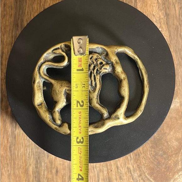 Vintage Hand Forged Brass LEO Zodiac Belt Buckle - Picture 7 of 8